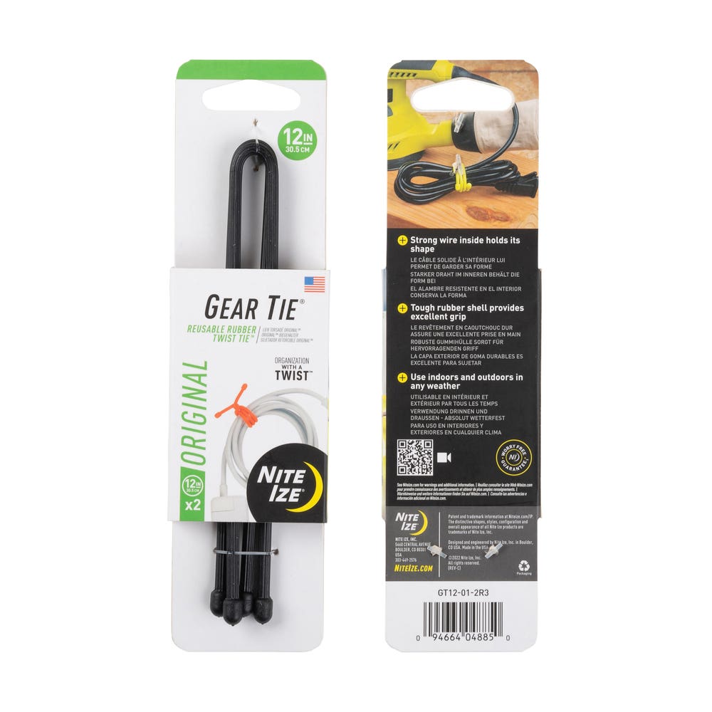 Nite Ize Gear Tie 12 inch 2 Pack